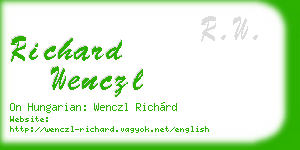 richard wenczl business card