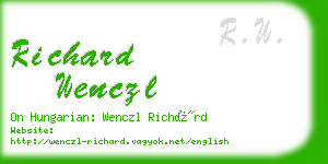 richard wenczl business card